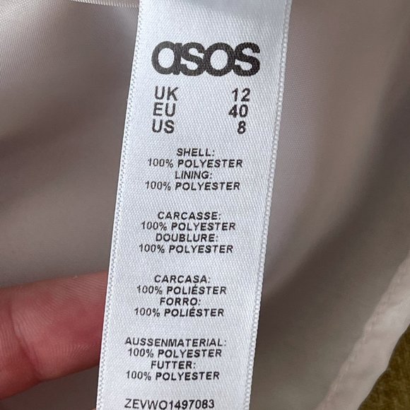 ASOS Beige Evening Mini Dress 8 - Picture 6 of 9